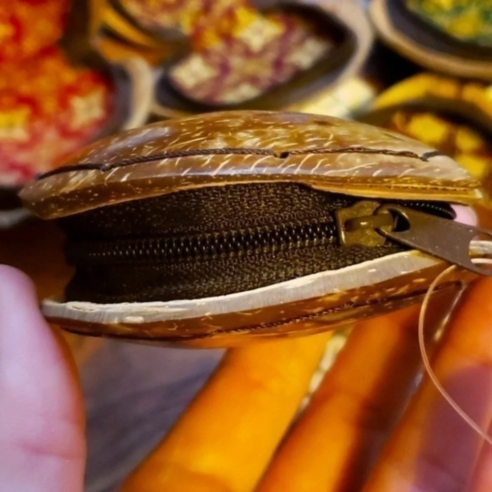 5 for $25! Coconut Shell Coin Purse! Miny Purse! Handcrafted!